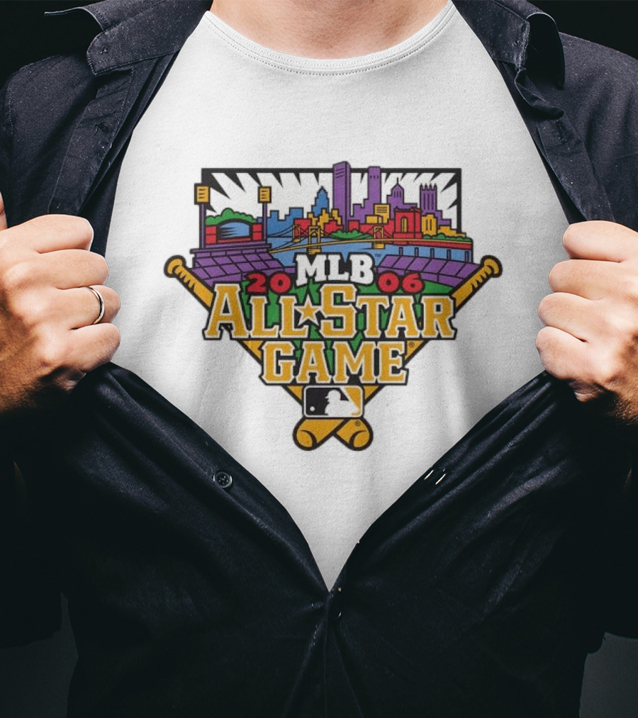 MLB All Star Game 2006 Pittsburgh Skyline Baseball Event T-Shirt