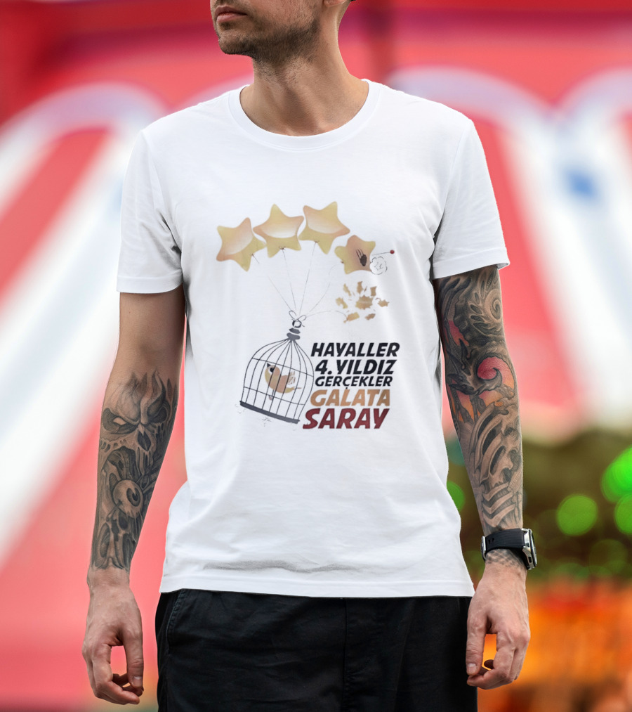Havaller 4 Yıldız Gerçekler Galata Saray Turkish Football Club Stars T-Shirt