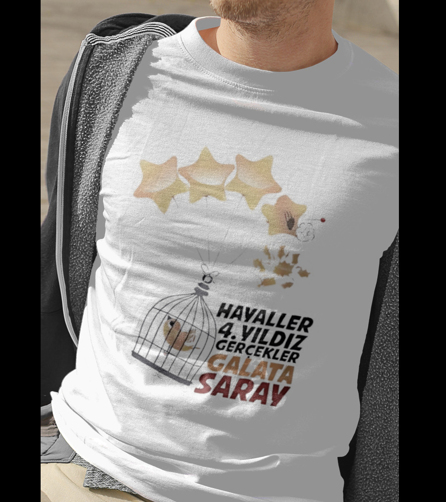 Havaller 4 Yıldız Gerçekler Galata Saray Turkish Football Club Stars T-Shirt