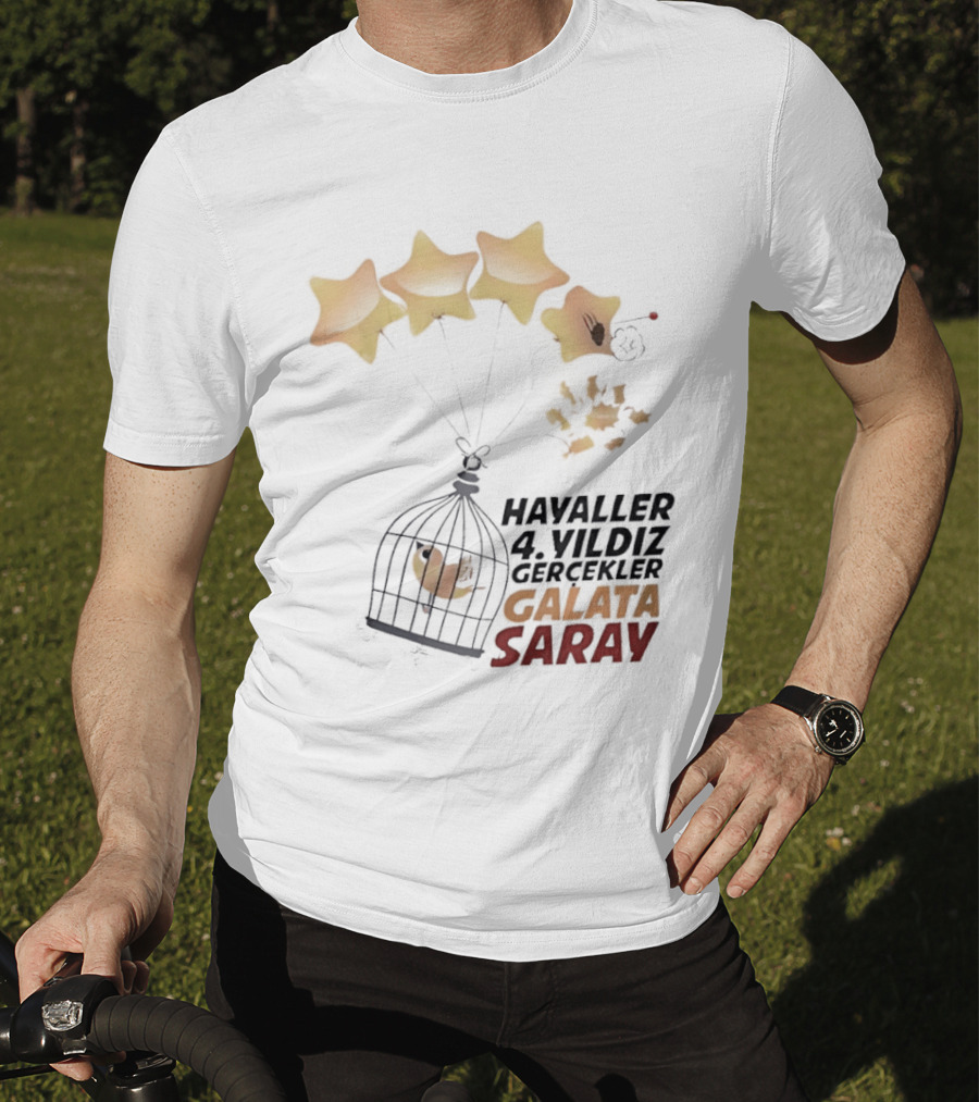 Havaller 4 Yıldız Gerçekler Galata Saray Turkish Football Club Stars T-Shirt