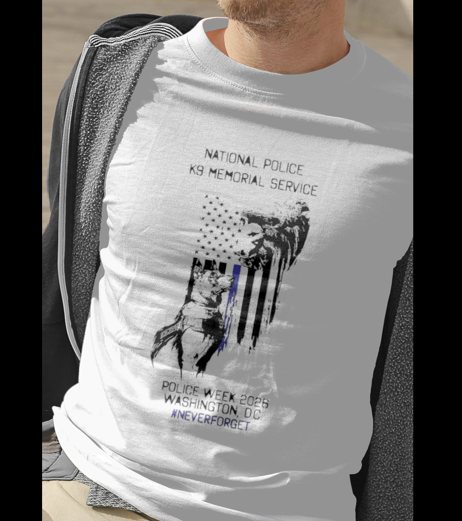 National Police Dog Memorial Service Police Week 2023 Washington DC #NeverForget T-Shirt