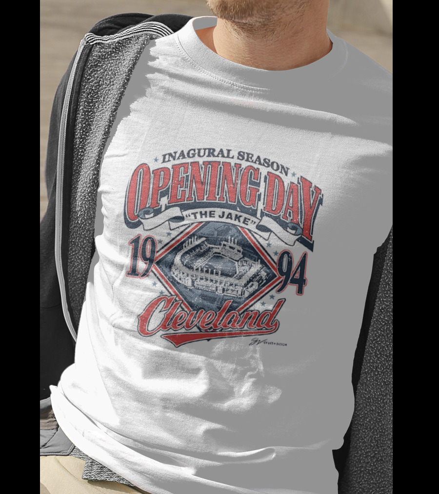 Inaugural Season Opening Day The Jake 1994 Cleveland Baseball T-Shirt