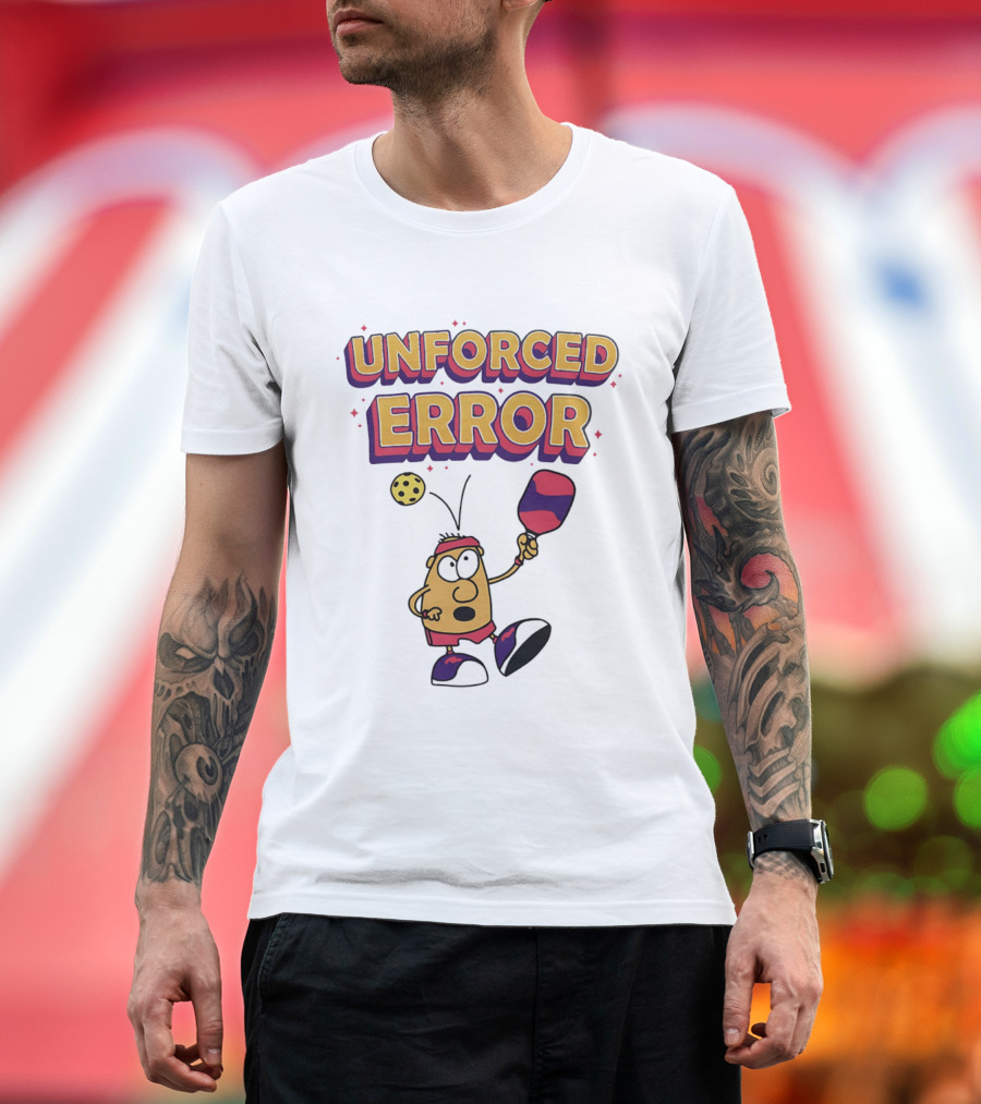 Unforced Error Pickleball Cartoon Paddle Player T-Shirt