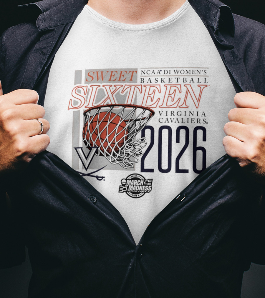 Virginia Cavaliers Sweet Sixteen 2026 NCAA D1 Women's Basketball March Madness T-Shirt