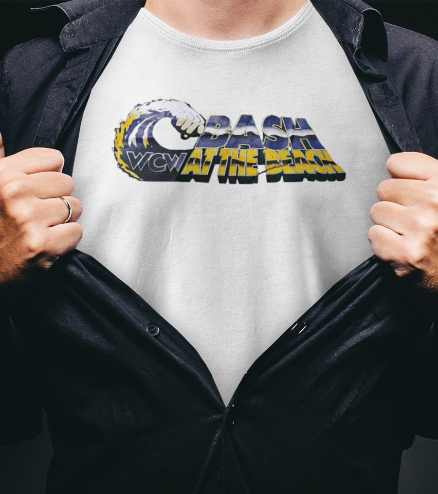 WCW Bash At The Beach Wave Logo Classic Wrestling Event T-Shirt
