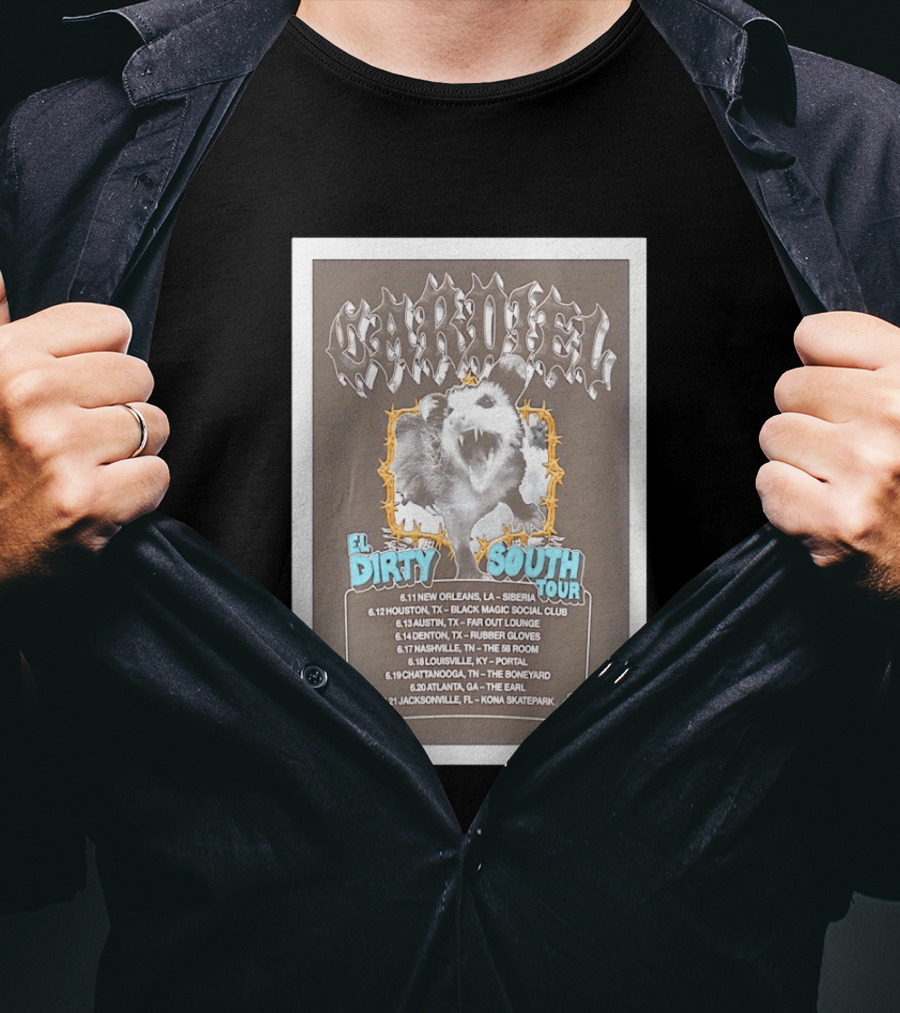 CARDIEL EL Dirty South Tour 2026 New Orleans Texas Atlanta Jacksonville Dates T-Shirt