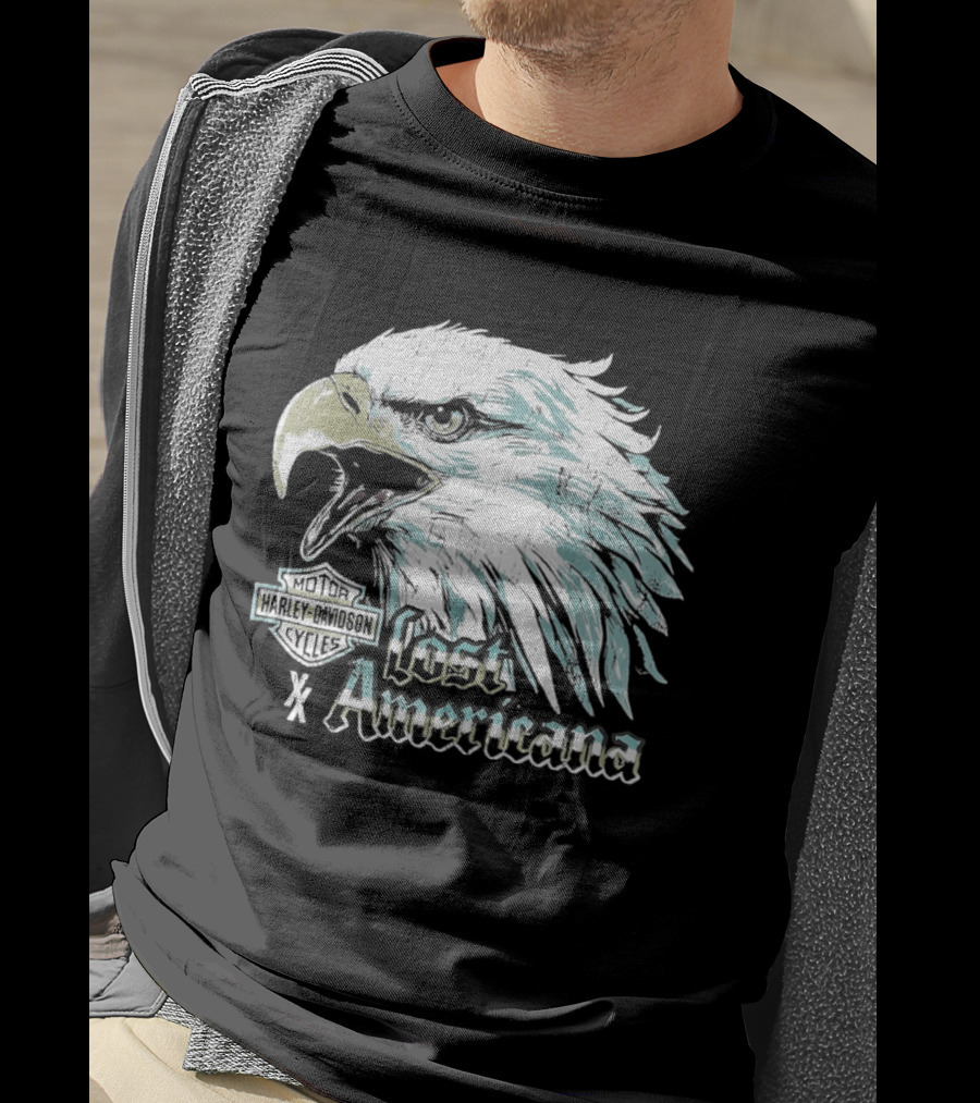 Machine Gun Kelly Harley Davidson Lost Americana Big Eagle Head T-Shirt