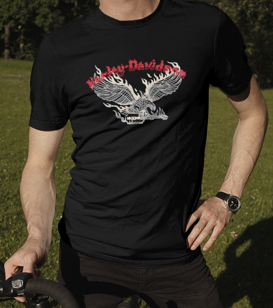 Machine Gun Kelly Harley Davidson Flame Eagle Americana T-Shirt