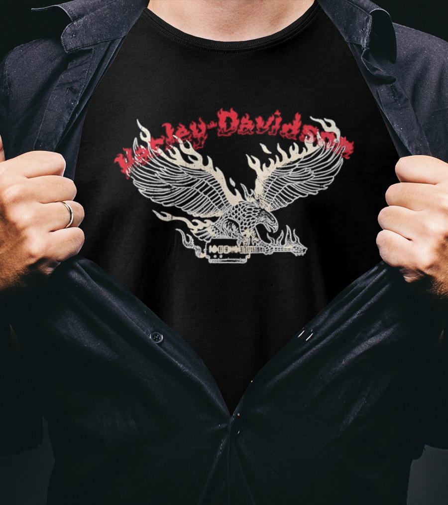 Machine Gun Kelly Harley Davidson Flame Eagle Americana T-Shirt