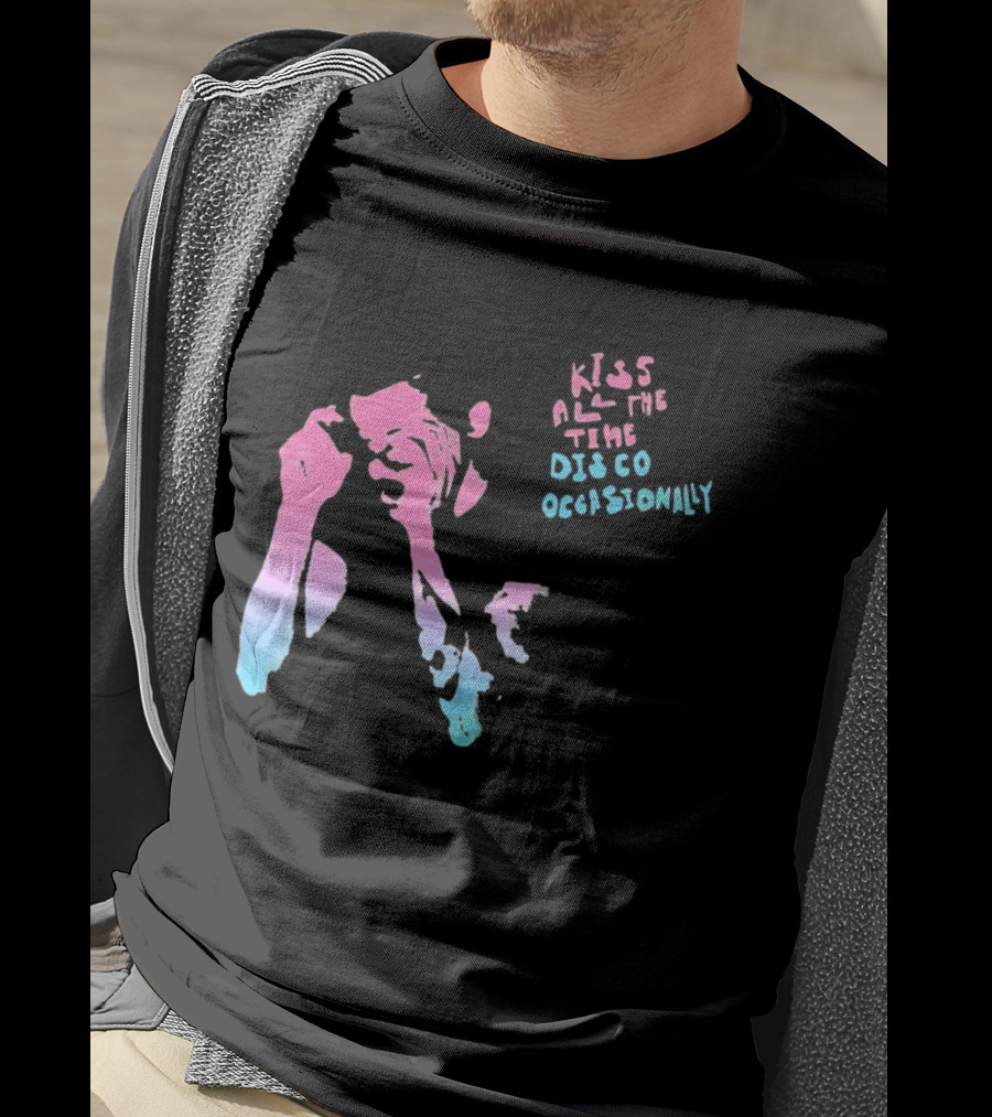 Kiss All The Time Disco Occasionally Red Blue T-Shirt