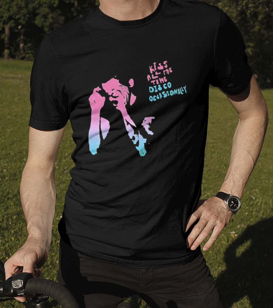 Kiss All The Time Disco Occasionally Red Blue T-Shirt