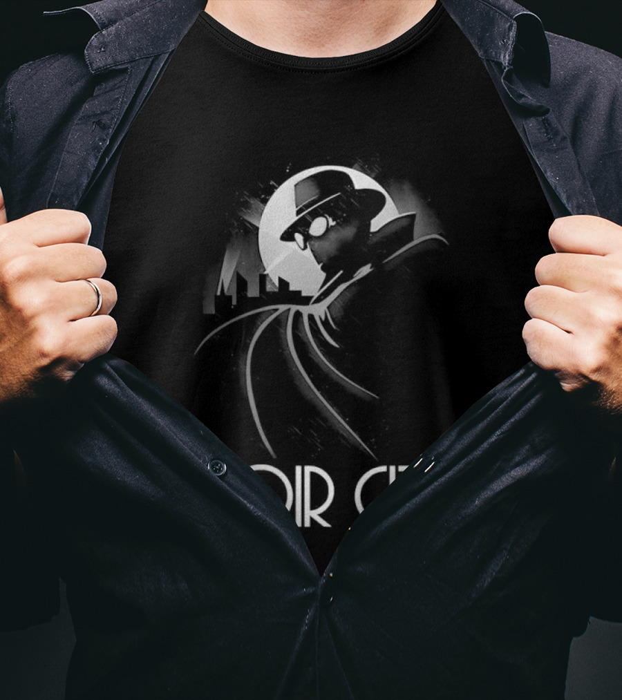 Spider Man Noir City Stylized White T-Shirt