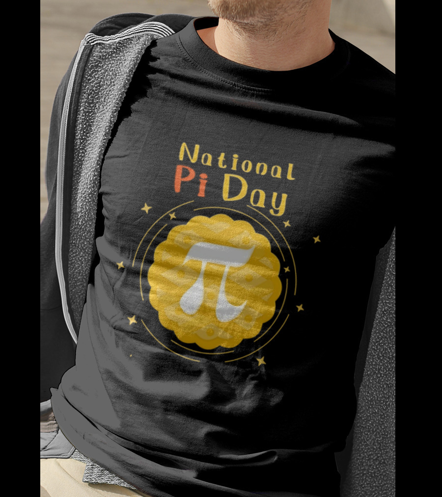 National Pi Day Pie Icon With Stars And Math T-Shirt