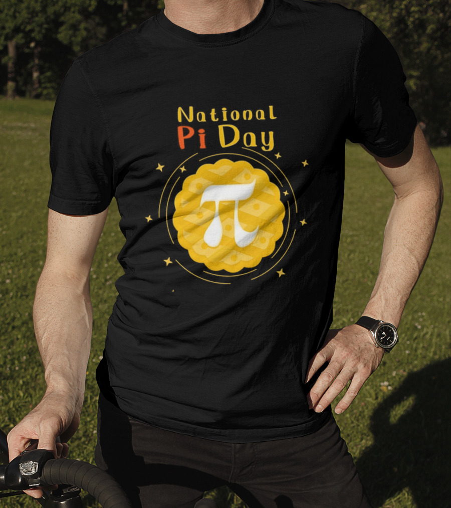 National Pi Day Pie Icon With Stars And Math T-Shirt