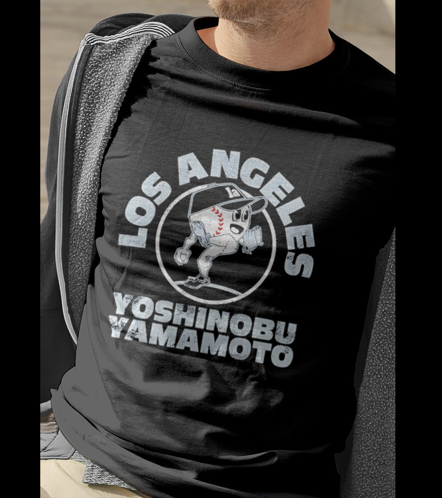 Los Angeles Yoshinobu Yamamoto Baseball Pitcher Circle T-Shirt