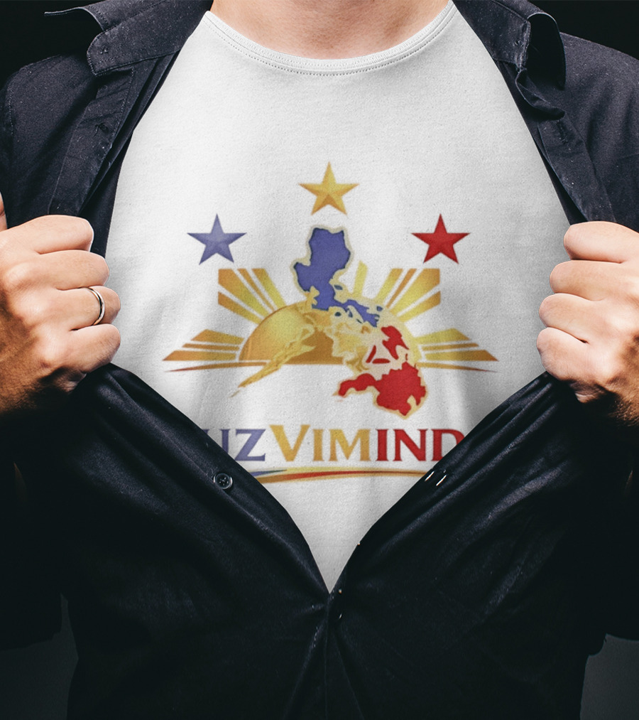 Luzviminda Philippines Map Filipino Pride Luzon Visayas Mindanao Sun Stars T-Shirt