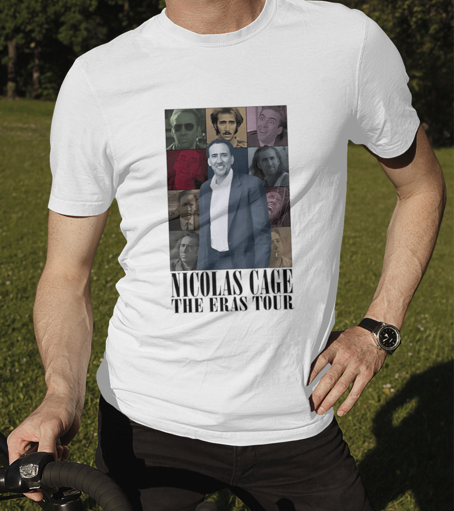 Nicolas Cage The Eras Tour Multicolor Collage T-Shirt