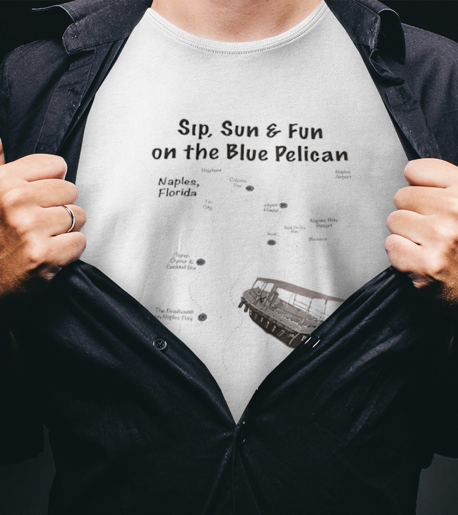 Sip Sun And Fun On The Blue Pelican Tropical Getaway Adventure T-Shirt