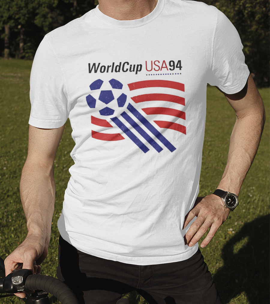 World Cup USA 94 Iconic Soccer Ball And Stripes T-Shirt