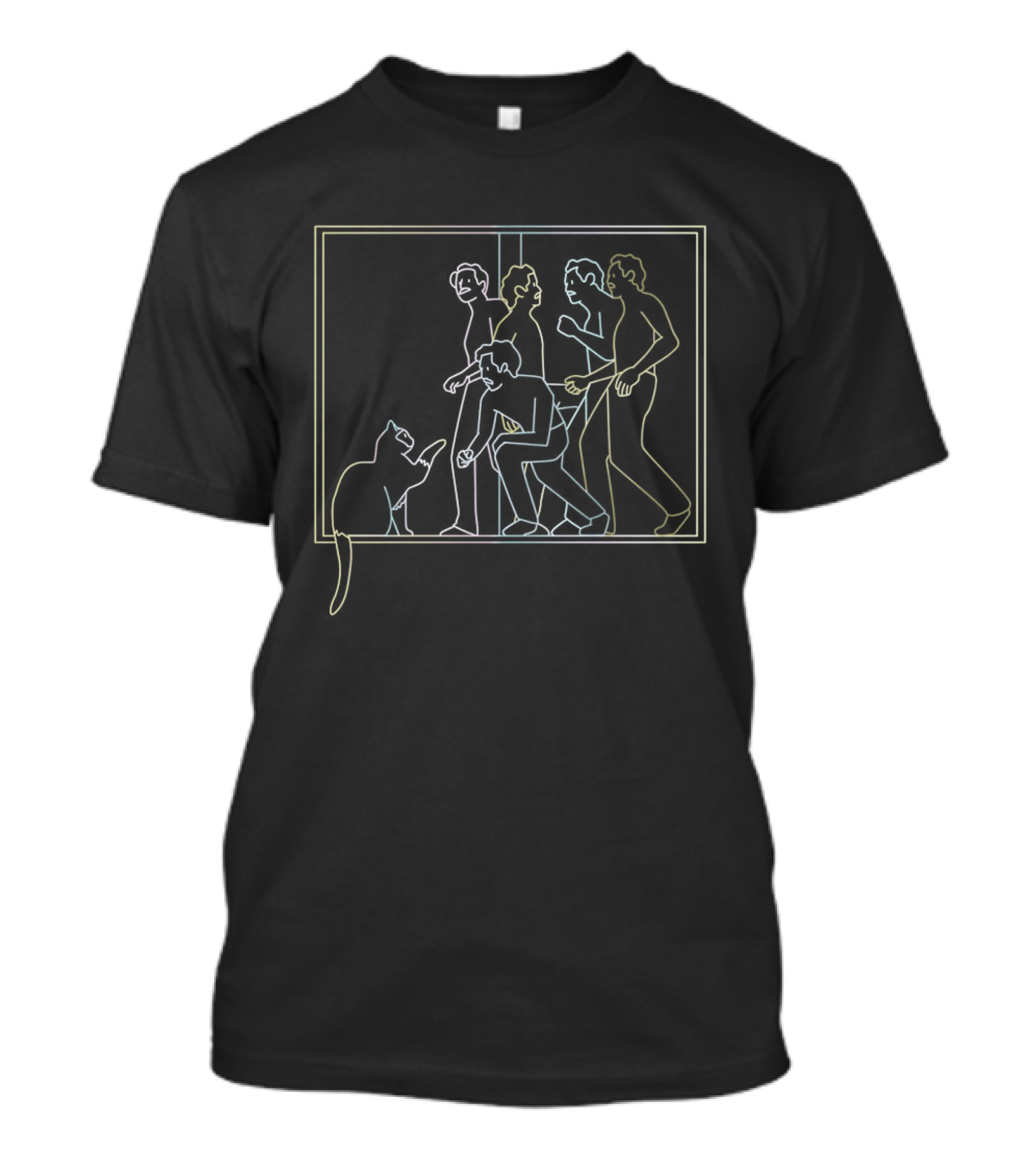 Cat Sitting On Windowsill David Bowie Aladdin Sane T-Shirt