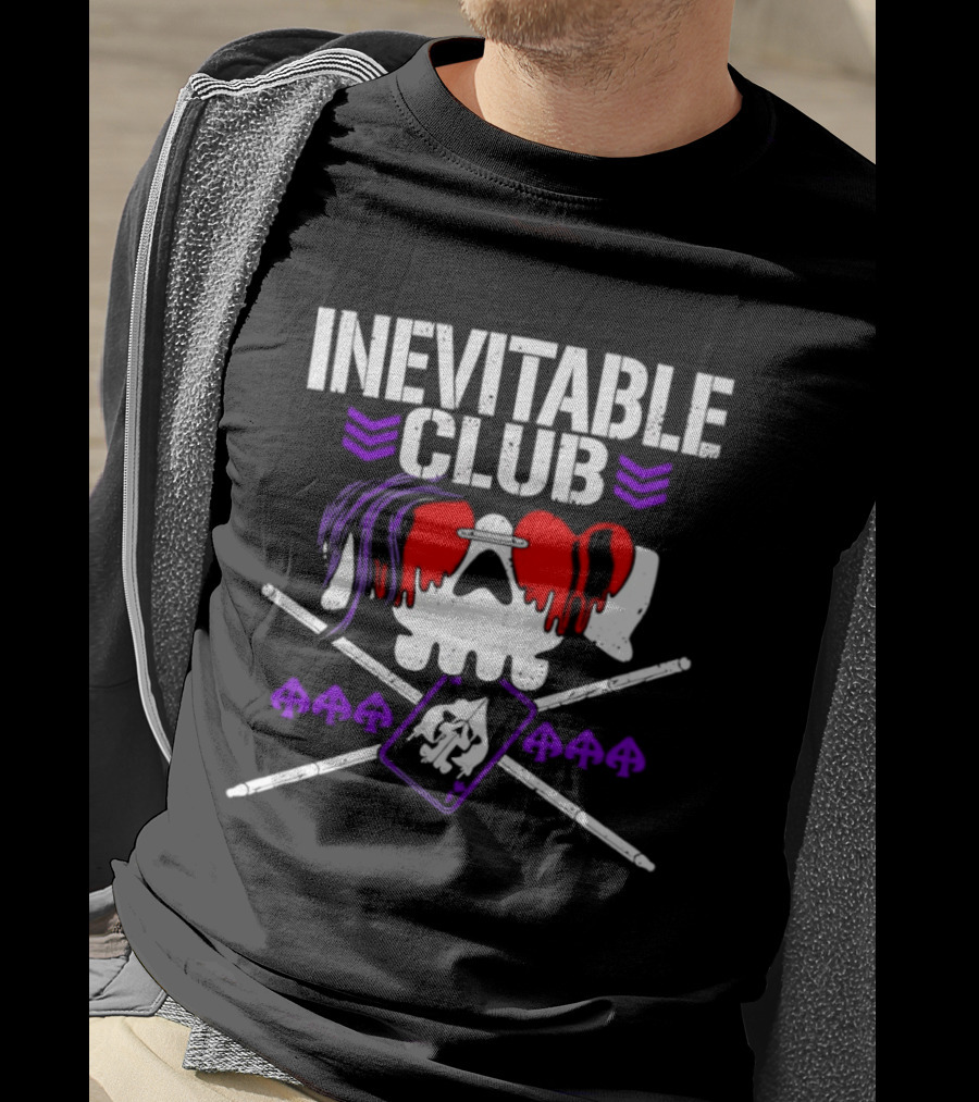 Inevitable Club Skull Red Purple Suplex Wrestling T-Shirt