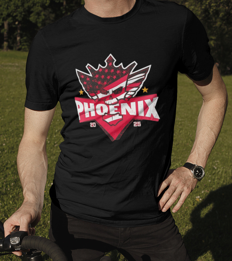 Cody Rhodes Phoenix Nightmare 2025 WWE Star Stripes Skull T-Shirt