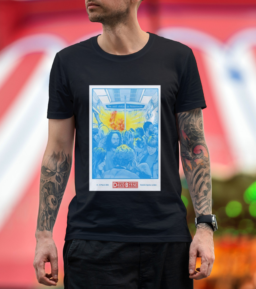 David Byrne Eventim Apollo London March 15 16 2026 Hammersmith Subway T-Shirt