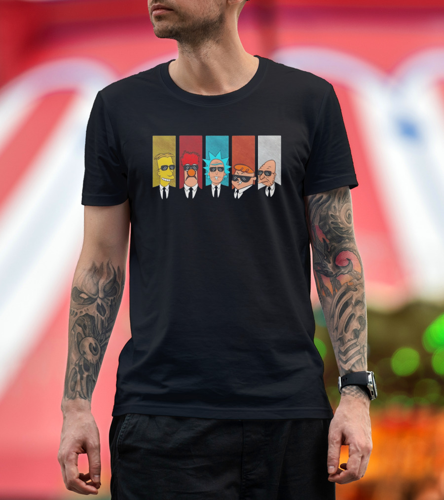 Professor Frink Beaker Rick Sanchez Dexter And Professor Hubert Farnsworth X Reservoir Dogs Reservoir Scientists T-Shirt