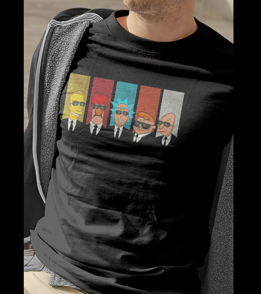 Professor Frink Beaker Rick Sanchez Dexter And Professor Hubert Farnsworth X Reservoir Dogs Reservoir Scientists T-Shirt