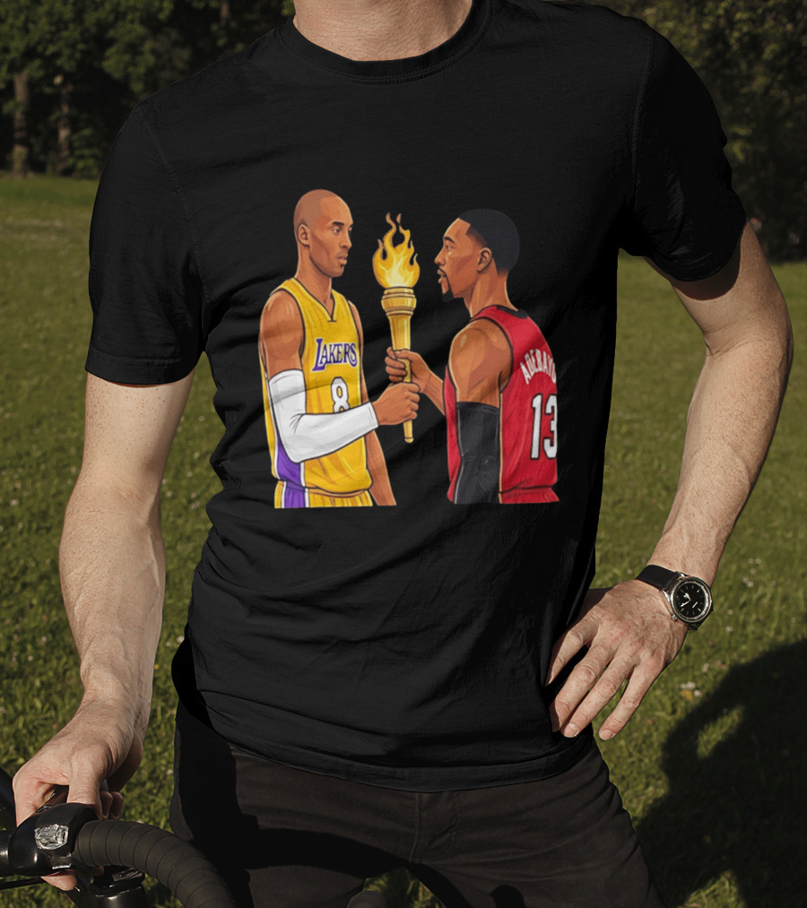Kobe Lakers Number 8 Passing Torch To Adebayo Number 13 Basketball Moment T-Shirt