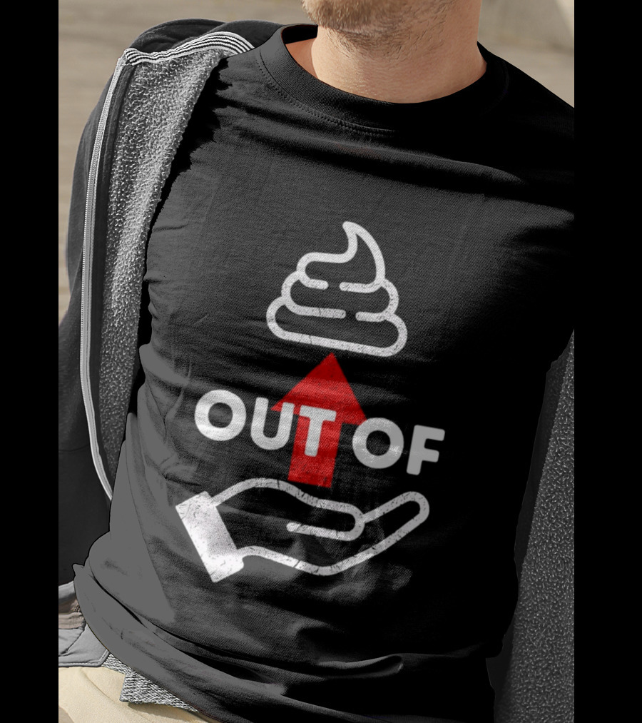 Poop Emoji Hand Gesture Out Of Luck Up Arrow T-Shirt