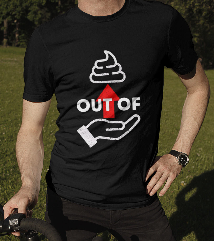 Poop Emoji Hand Gesture Out Of Luck Up Arrow T-Shirt