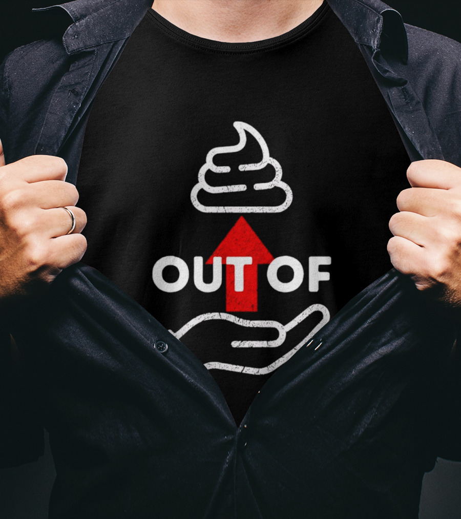 Poop Emoji Hand Gesture Out Of Luck Up Arrow T-Shirt