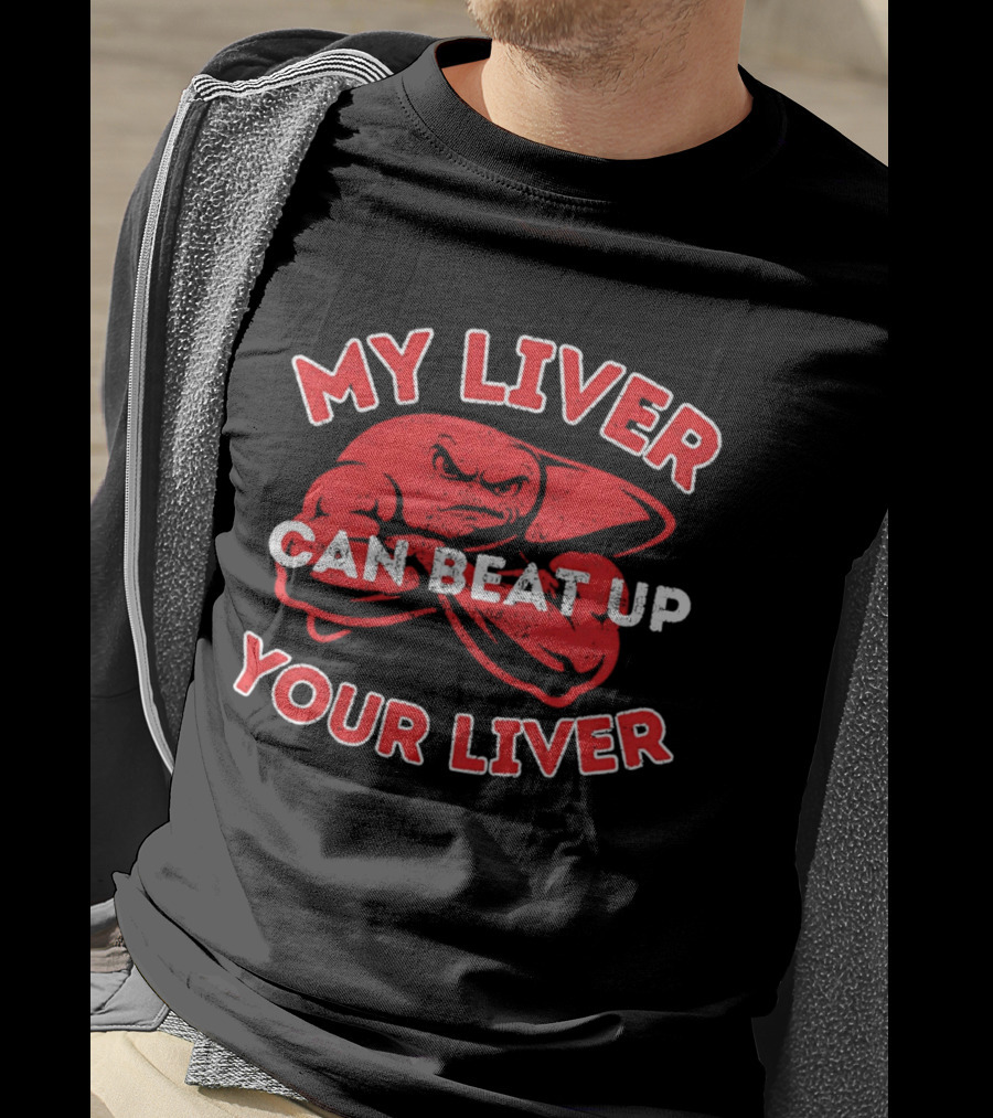 My Liver Can Beat Up Your Liver Red Boxing Gloves T-Shirt