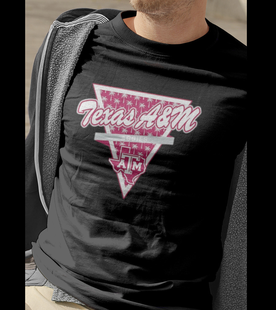 Texas A&M Aggies Football Palm Tree Triangle T-Shirt