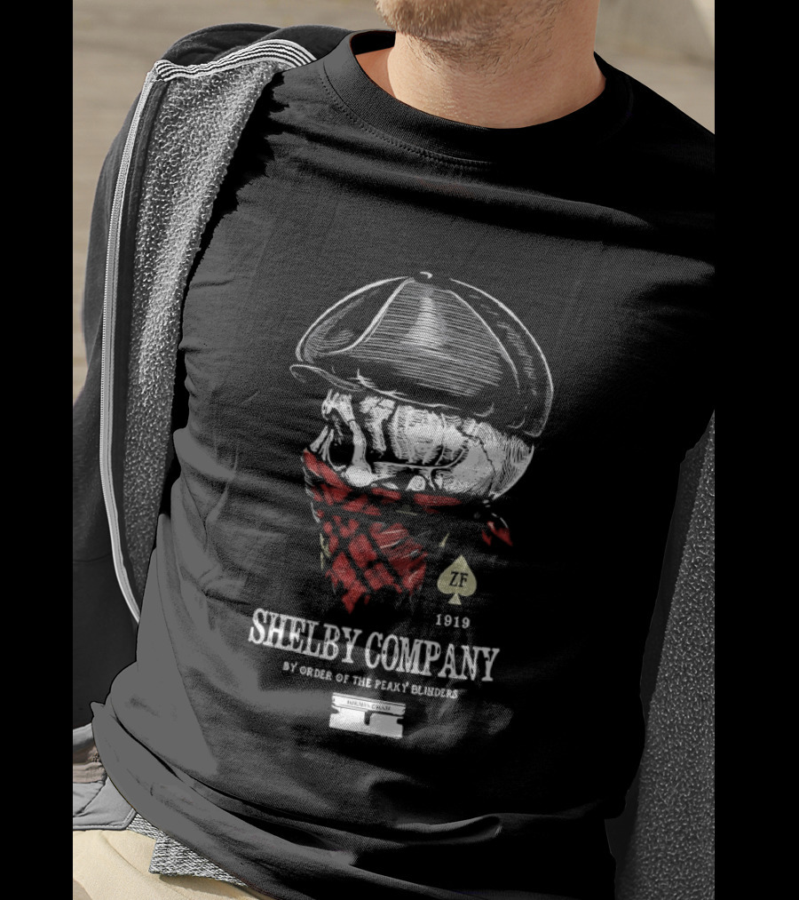 Shelby Company 1919 By Order Of The Peaky Blinders Spade Skull Bandana T-Shirt