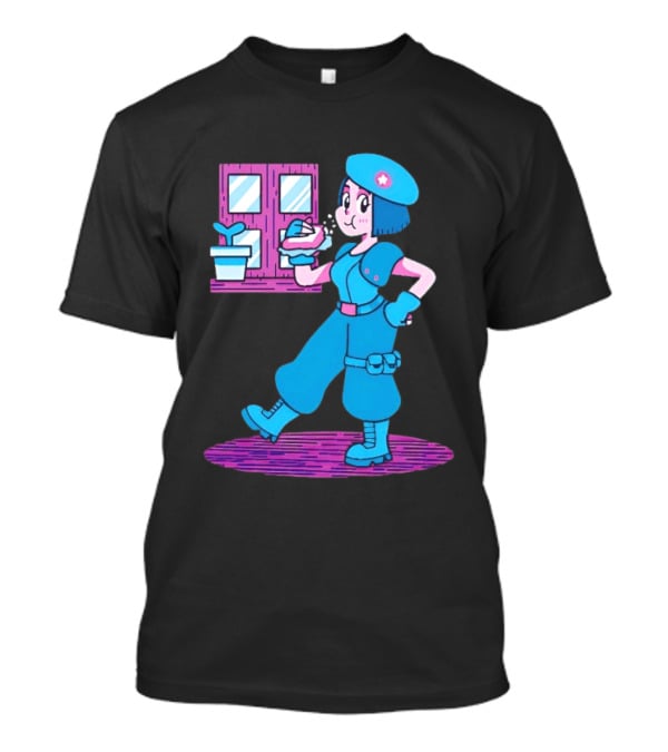 Cartoon Zombie Fighter Holding Plant And Spray T-Shirt