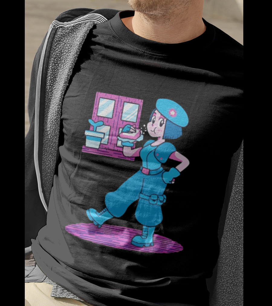 Cartoon Zombie Fighter Holding Plant And Spray T-Shirt