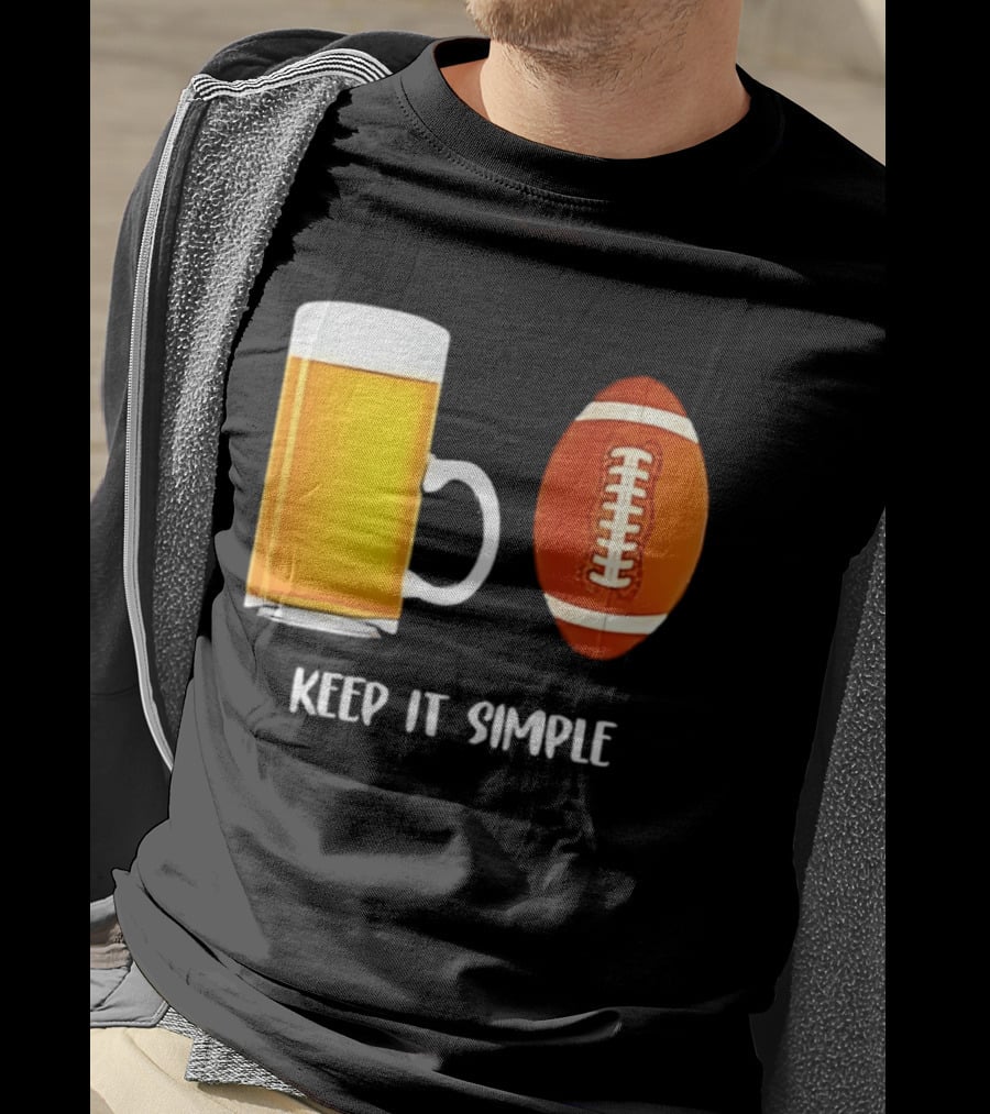 Beer Football Keep It Simple Tailgate Humor T-Shirt