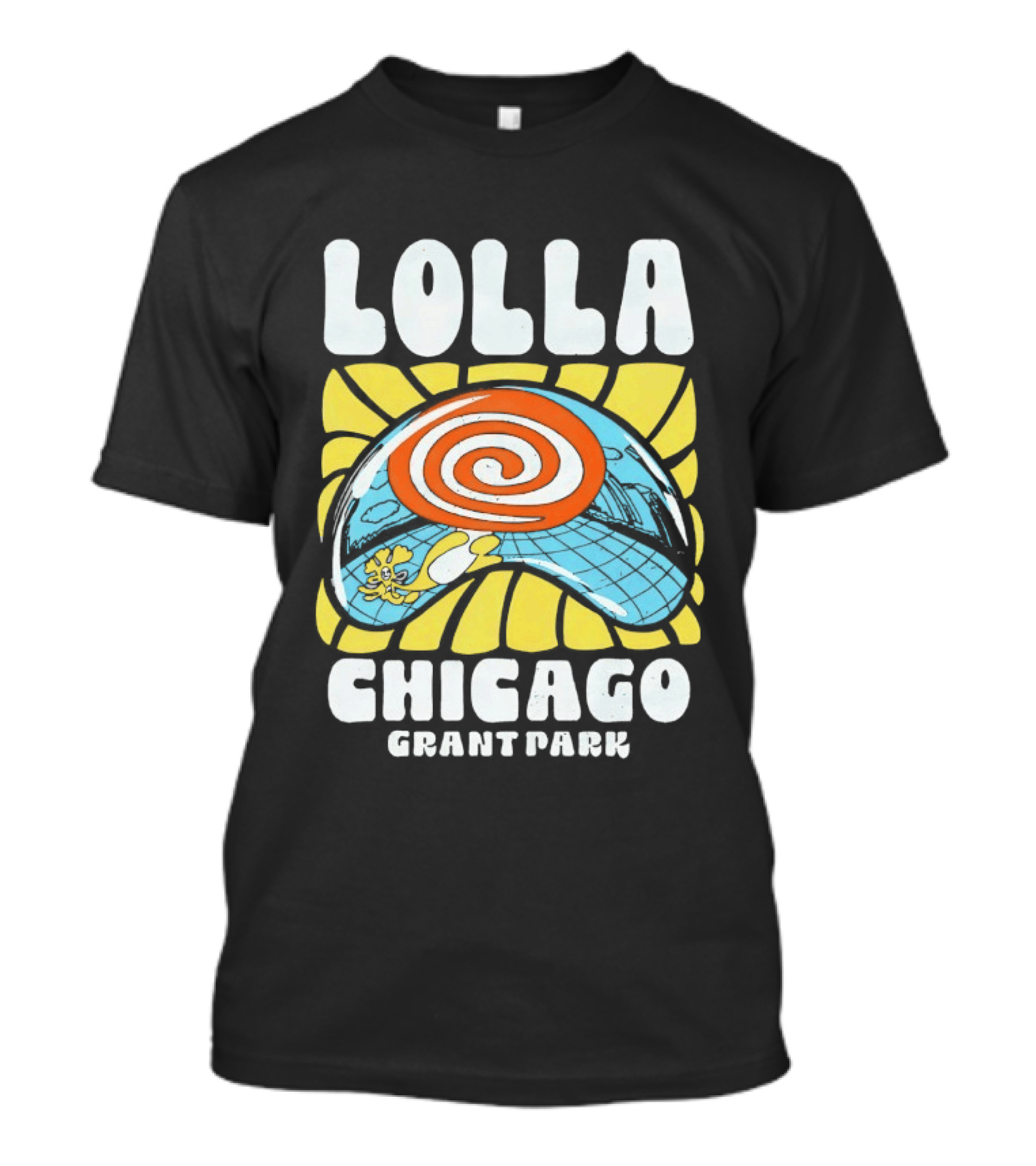 Lolla Chicago Grant Park Swirl Hat Summer Sunburst T-Shirt