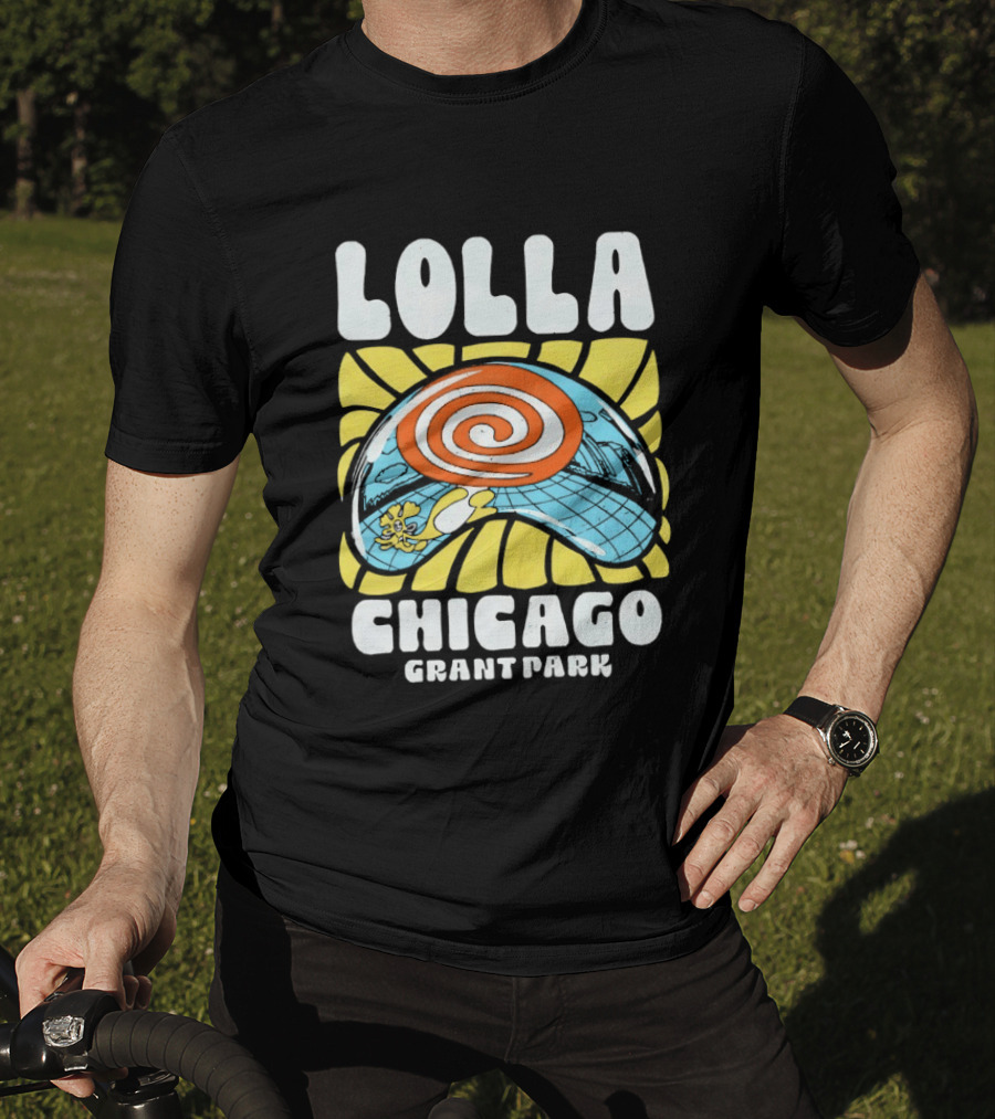 Lolla Chicago Grant Park Swirl Hat Summer Sunburst T-Shirt