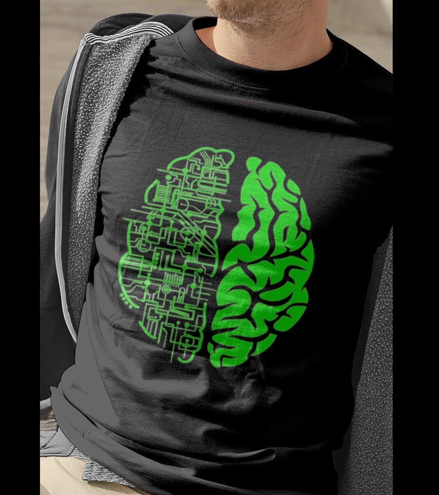 Mind Vs Machine Circuitry Brain Dual Personality T-Shirt