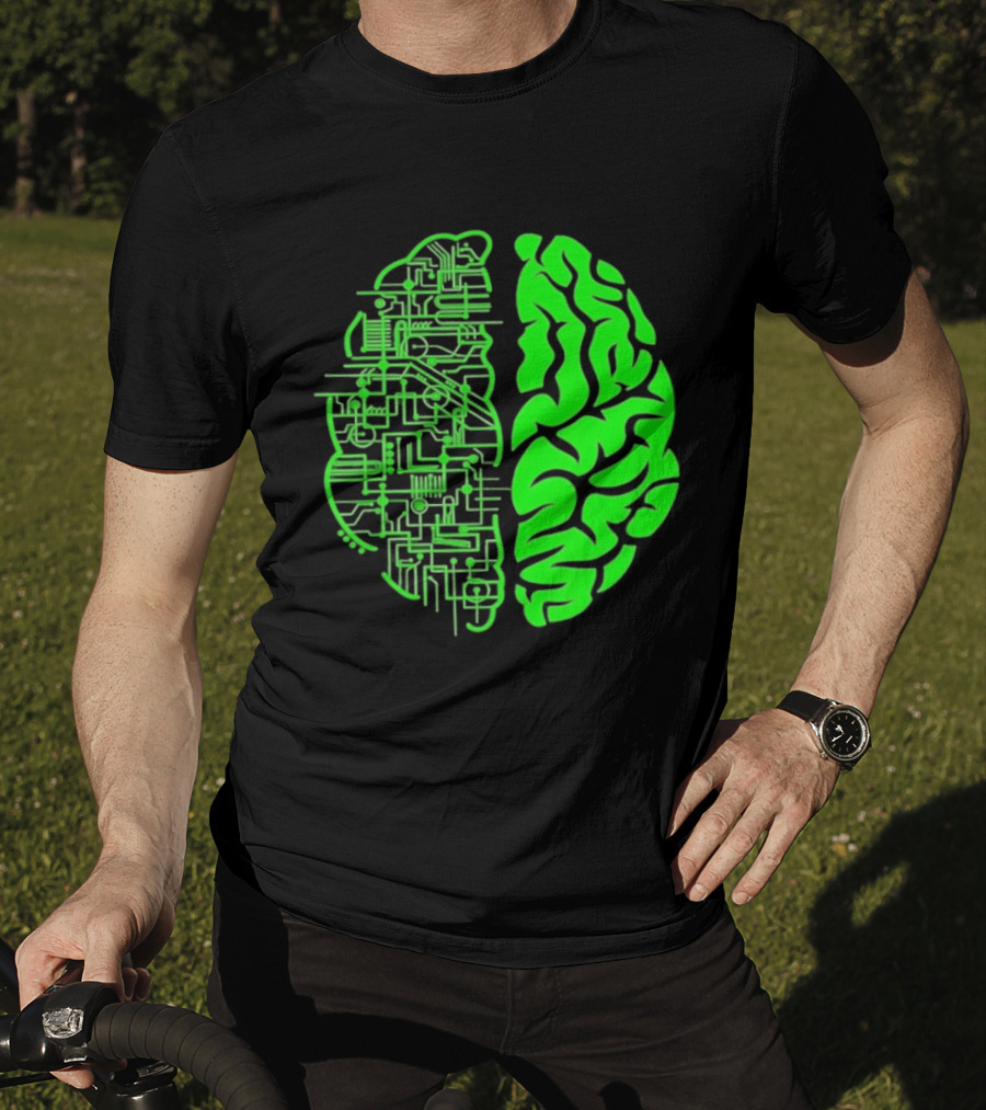 Mind Vs Machine Circuitry Brain Dual Personality T-Shirt