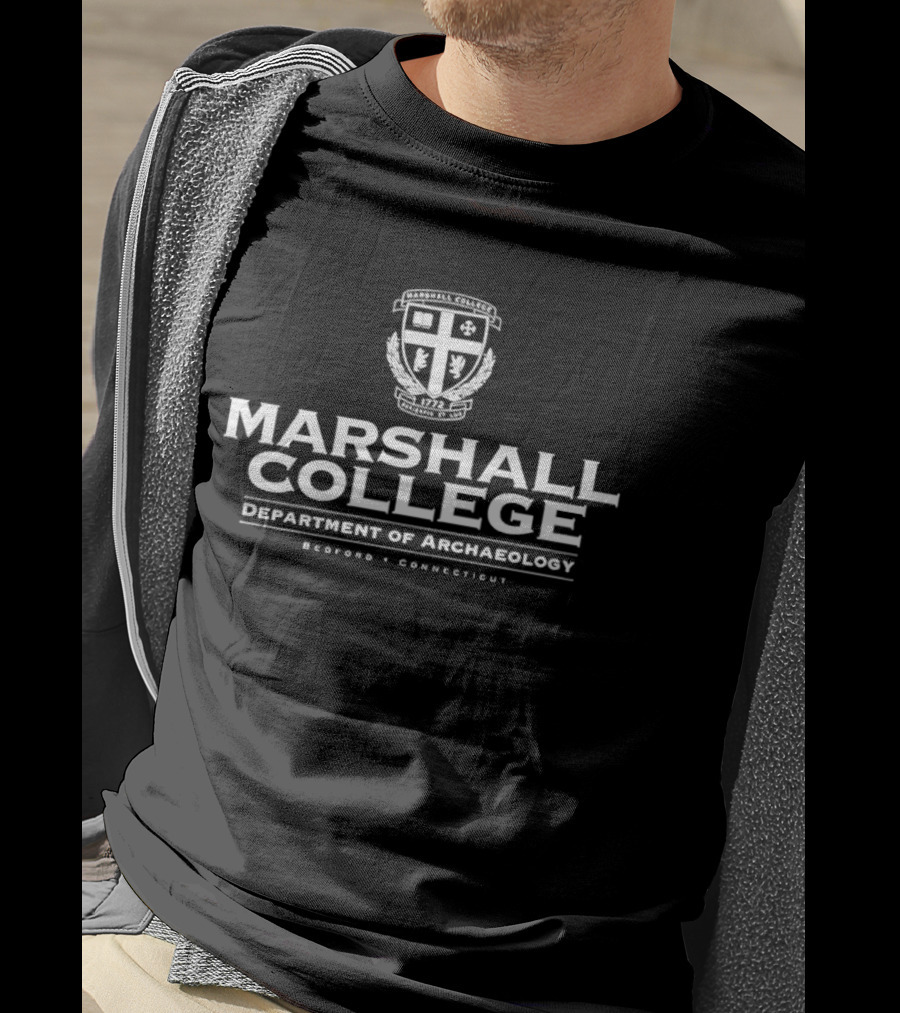 Marshall College Department Of Archaeology Emblem Explore Connect Indiana Jones Series T-Shirt