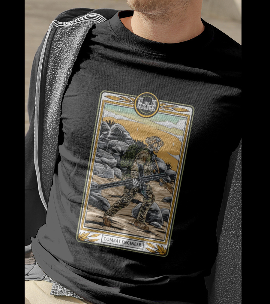Combat Engineer Tactical Card Soldier With Gear T-Shirt