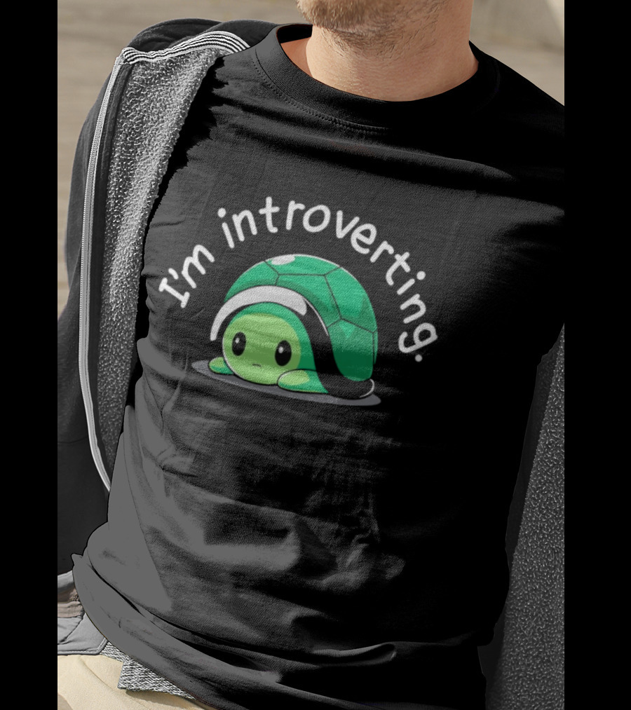 I'm Introverting Cute Green Turtle T-Shirt