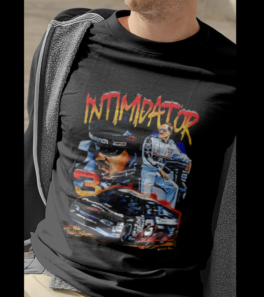 Dale Earnhardt Sr Intimidator NASCAR Racing Legend Number 3 Car Simpson Wrangler T-Shirt