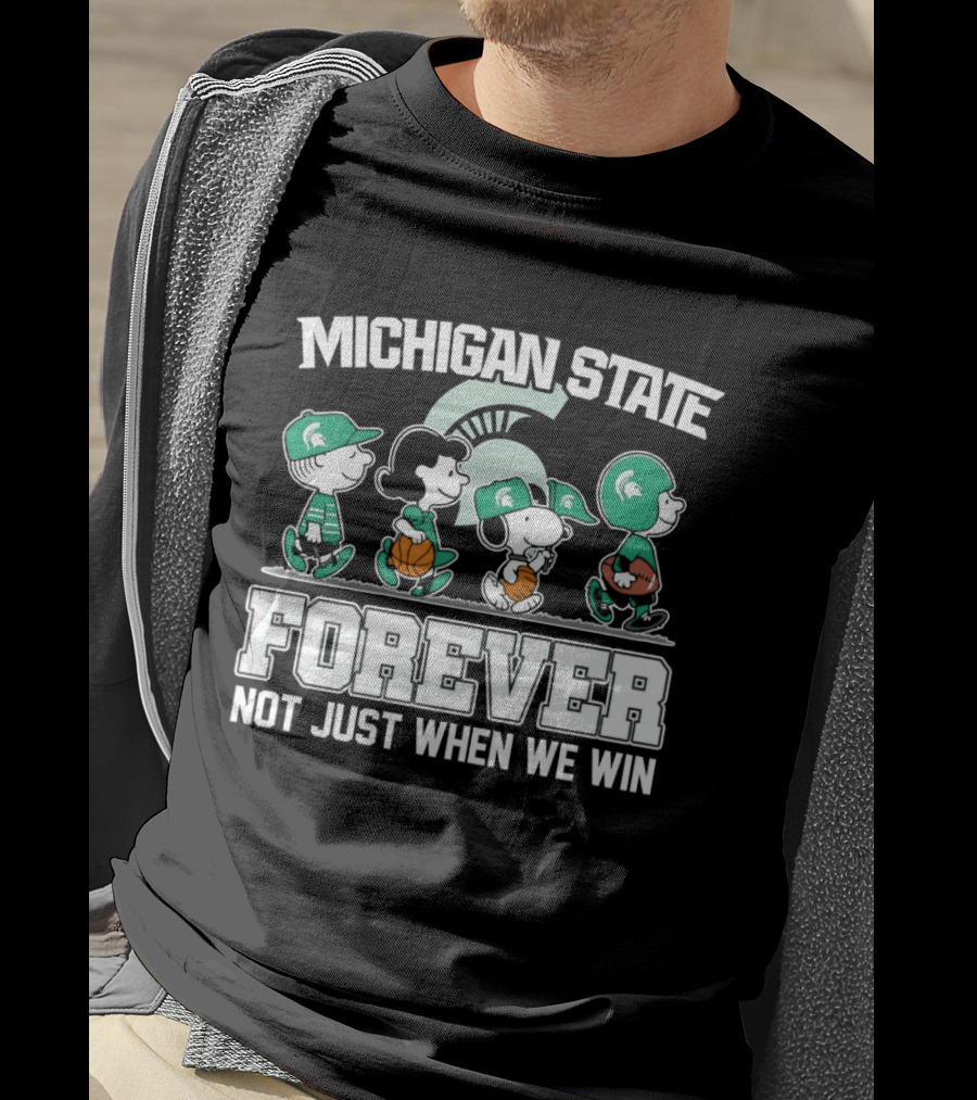 Michigan State Spartans Peanuts Abbey Road Forever Not Just When We Win T-Shirt