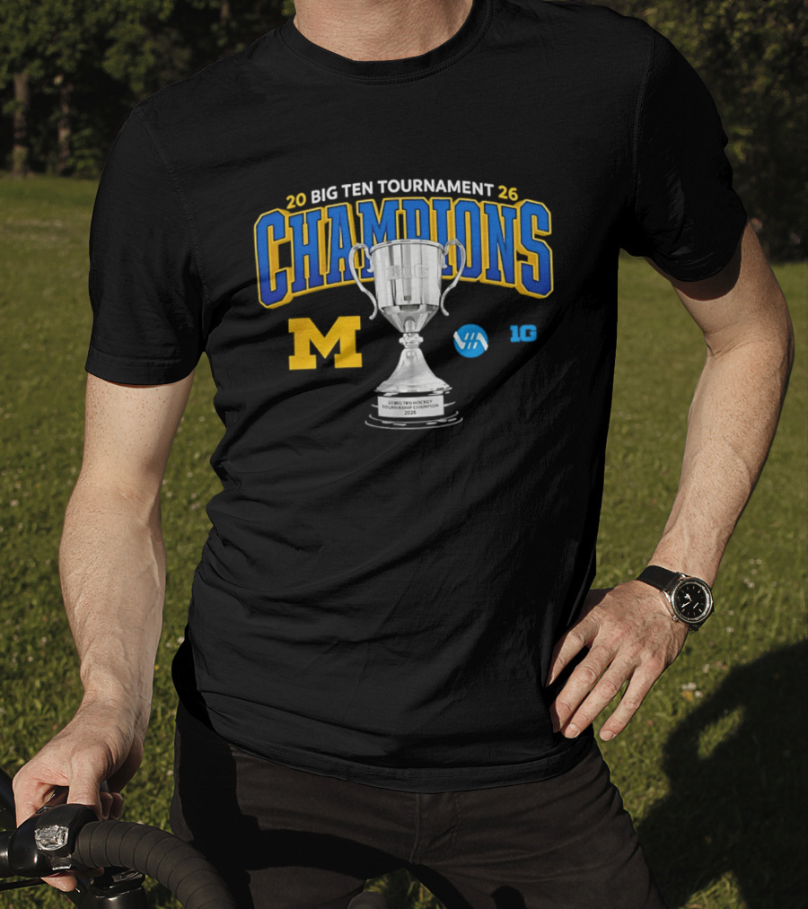 Michigan Wolverines 2026 Big Ten Tournament Champions Trophy T-Shirt