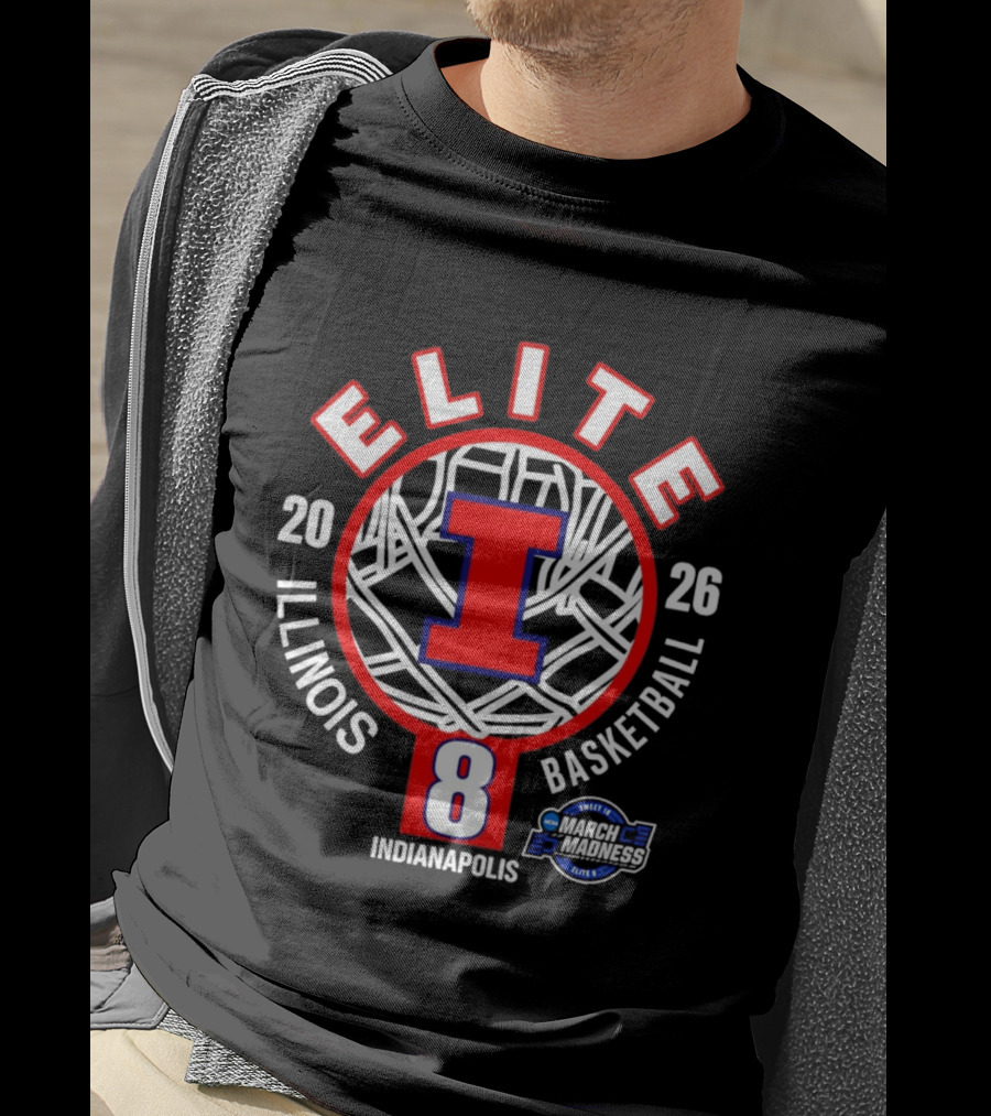 Illinois Fighting Illini Men's Basketball Elite Eight 2026 Indianapolis NCAA March Madness T-Shirt